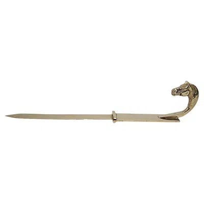 Pre-owned Hermes Horse Head / Equestrian Letter Opener, 1960s France In Gold