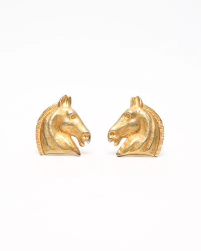 Pre-owned Hermes Hermès Horse Motif Clip-on Earrings