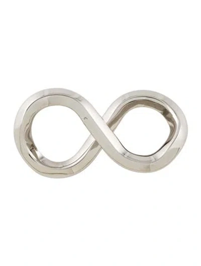 Pre-owned Hermes Huit 90 Scarf Ring In Silver