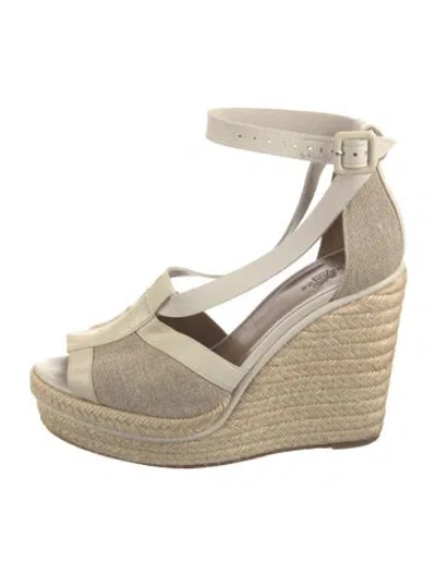 Pre-owned Hermes Ibiza H Logo Espadrilles In Neutral