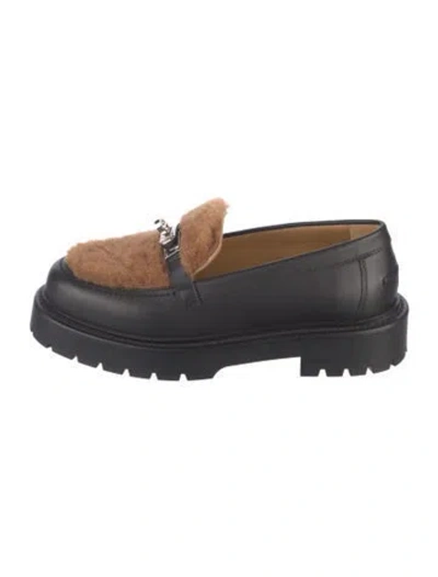 Pre-owned Hermes Icone H Logo Loafers In Black