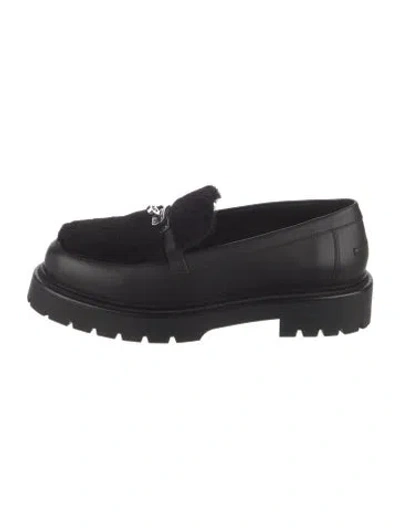 Pre-owned Hermes Icone H Logo Loafers In Black