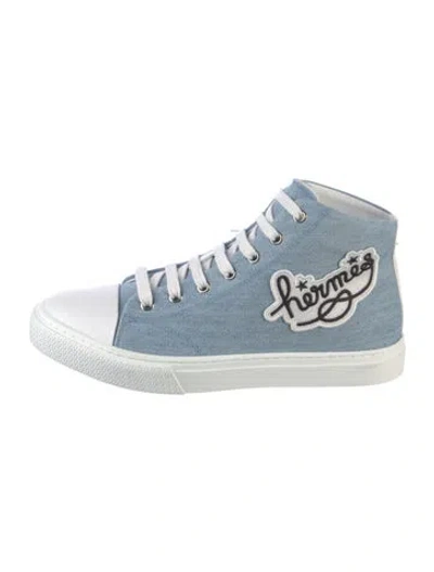 Pre-owned Hermes Illico Sneakers In Blue