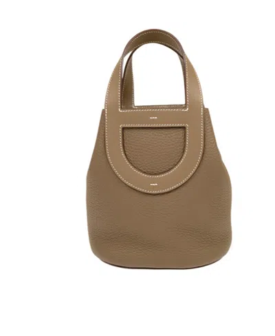 Pre-owned Hermes In-the-loop 18 Handbag In Brown