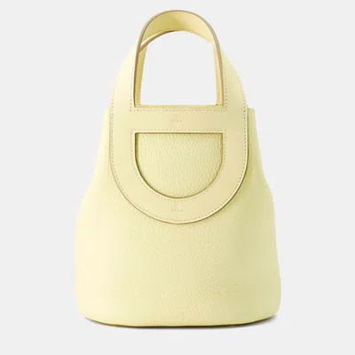 Pre-owned Hermes In-the-loop 18 Jaune Milton Taurillon Clemence Swift Leather Tote In Yellow