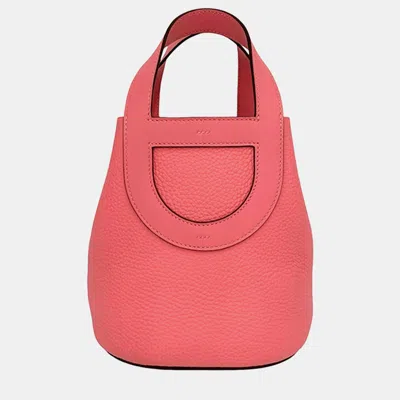 Pre-owned Hermes In The Loop 18 Salmon Taurillon Clemence Swift Leather Tote Bag In Pink