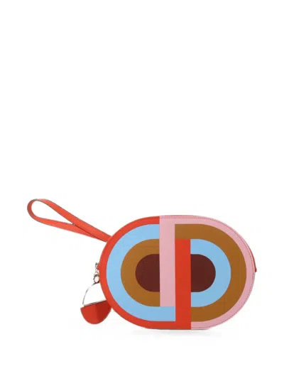 Pre-owned Hermes In The Loop Epsom Clutch Bag In Red