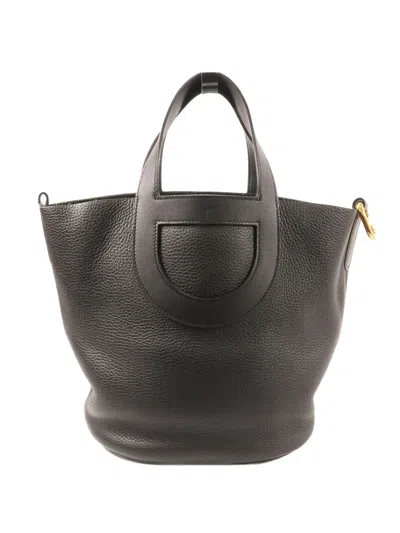 Pre-owned Hermes In The Loop Leather Tote Bag In Black