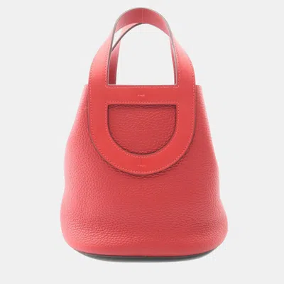 Pre-owned Hermes In The Loop Rouge Casaque Taurillon Clemence Handbag In Red