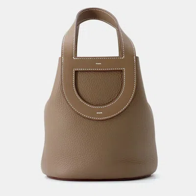Pre-owned Hermes In-the-loop Tote Bag Etoupe Taurillon Clemence Swift Leather Size 18 In Brown