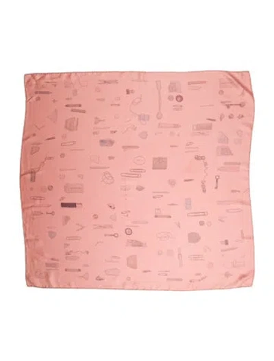 Pre-owned Hermes In The Pocket Silk Scarf In Pink