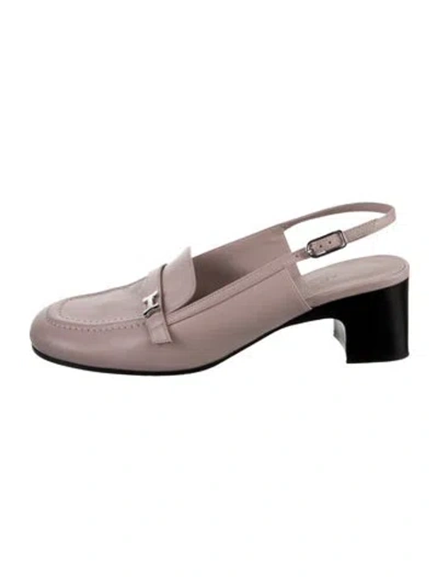 Pre-owned Hermes Infinie 50 H Logo Slingback Pumps In Pink