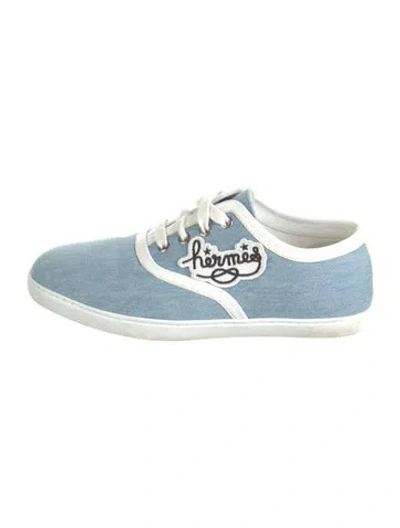 Pre-owned Hermes Innocent Sneakers In Blue