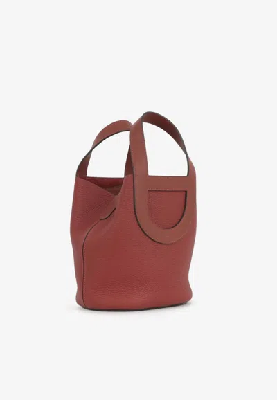 Hermes In-the-loop 18 In Rouge H Taurillon Clemence And Swift With Gold Hardware In Red