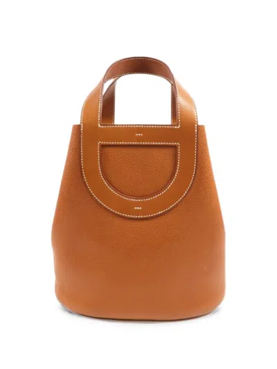 Pre-owned Hermes In-the-loop 2 Leather Tote Bag In Brown