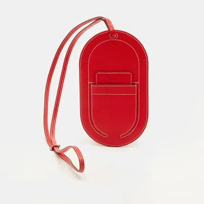 Pre-owned Hermes In-the-loop Phone To Go Gm Rogue Piment Mysore Leather Phone Case In Red