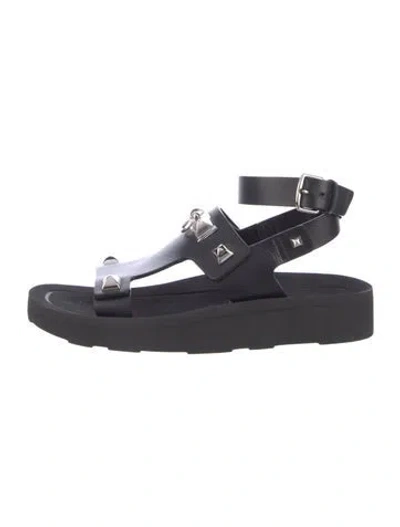 Pre-owned Hermes Intuition Leather Espadrilles In Black