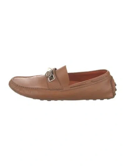 Pre-owned Hermes Irving Leather Drivers In Brown
