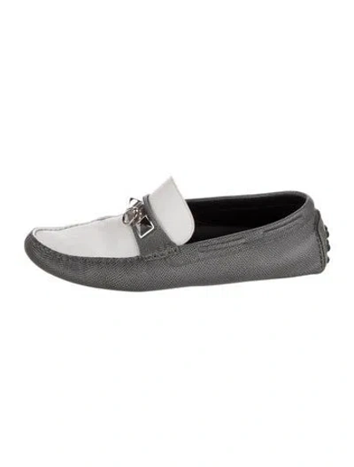 Pre-owned Hermes Irving Leather Drivers In Gray