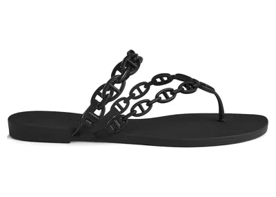 Pre-owned Hermes Island Sandal (women's) Sneakers In Noir In Black