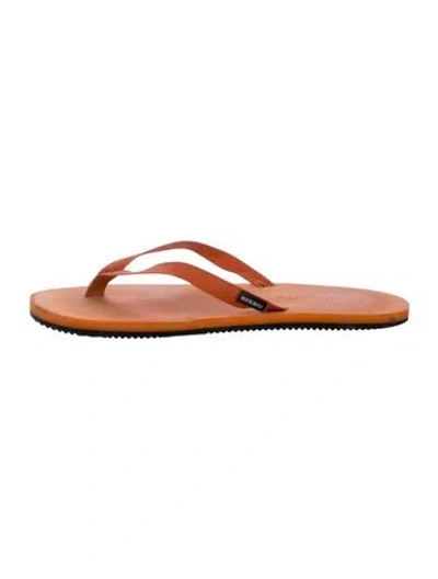 Pre-owned Hermes Isolella Flip Flops In Orange