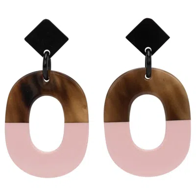 Pre-owned Hermes Hermès Isthme Pierced Earrings Rose In Red