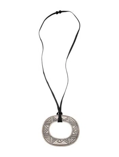 Pre-owned Hermes Isthme Touareg Pendant Necklace, 30" In Multicolor