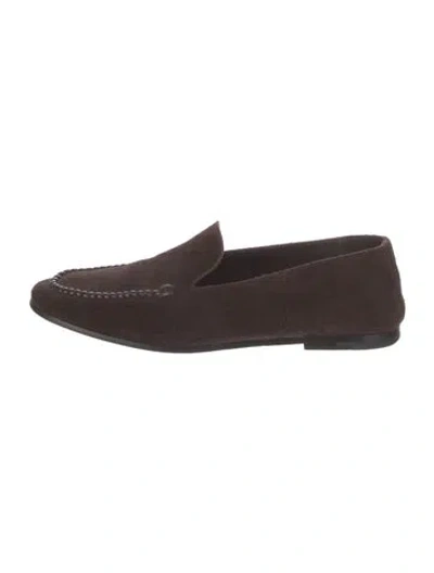 Pre-owned Hermes Ivo Suede Loafers In Brown