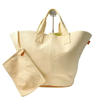 Pre-owned Hermes Ivory Canvas Tote Bag () In White