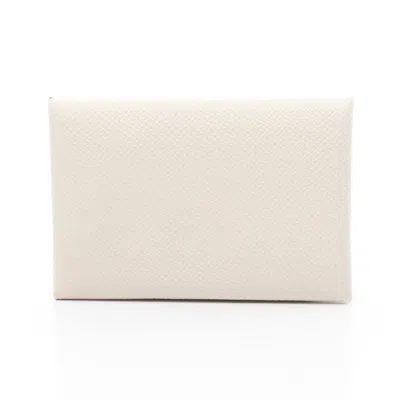 Pre-owned Hermes Ivory Epsom Leather Coin Purse/coin Case () In White
