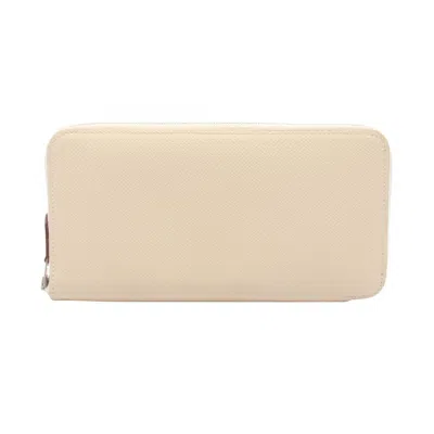 Pre-owned Hermes Ivory Epsom Leather Long Wallet (bi-fold) ()