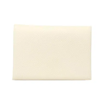 Pre-owned Hermes Ivory Jaune Epsom Leather Coin Purse/coin Case ()