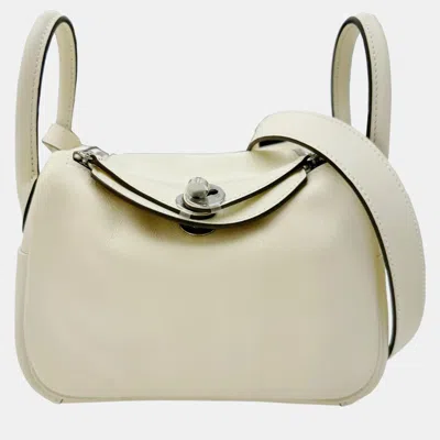 Pre-owned Hermes Ivory Lindy Verso Swift Nata Sesame Mini Bag In Cream