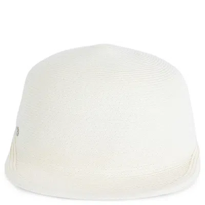 Pre-owned Hermes Ivory Paper Emma Cap Hat 57 In White