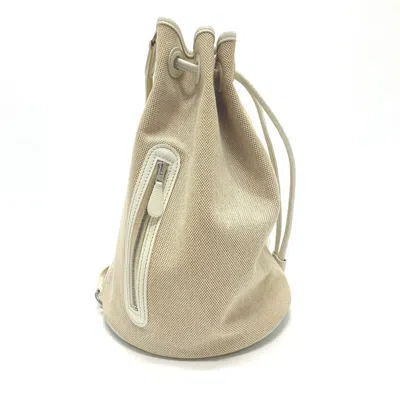 Pre-owned Hermes Ivory Toile Officier Leather Shoulder Bag ()