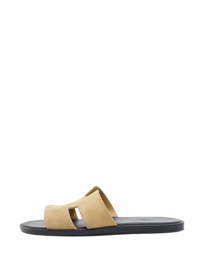 Pre-owned Hermes Izmir Cut-out Sandals In Neutrals