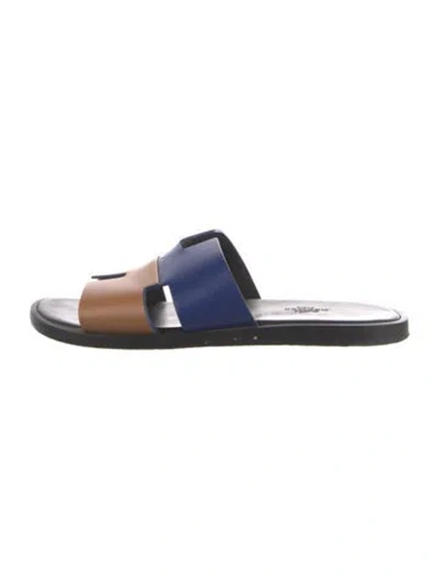 Pre-owned Hermes Izmir H Logo Sandals In Blue