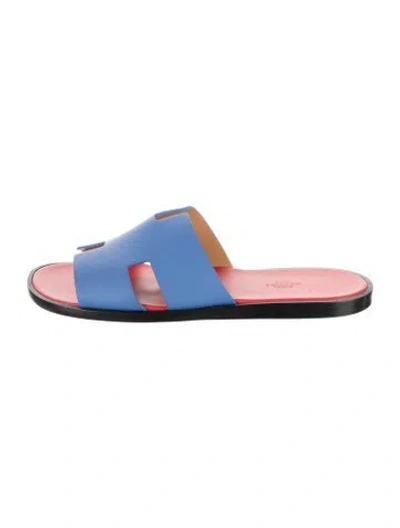 Pre-owned Hermes Izmir H Logo Sandals In Blue