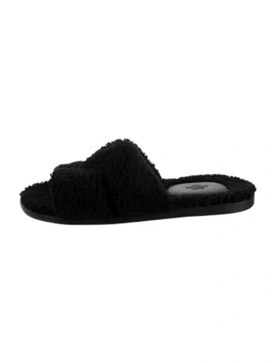 Pre-owned Hermes Izmir H Logo Slides In Black