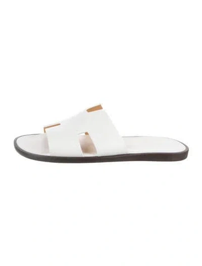 Pre-owned Hermes Izmir H Logo Slides In Grey