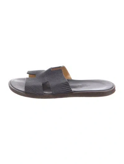 Pre-owned Hermes Izmir H Logo Slides In Multi