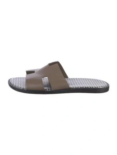 Pre-owned Hermes Izmir H Logo Slides In Neutral