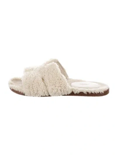 Pre-owned Hermes Izmir H Logo Slides In Neutral