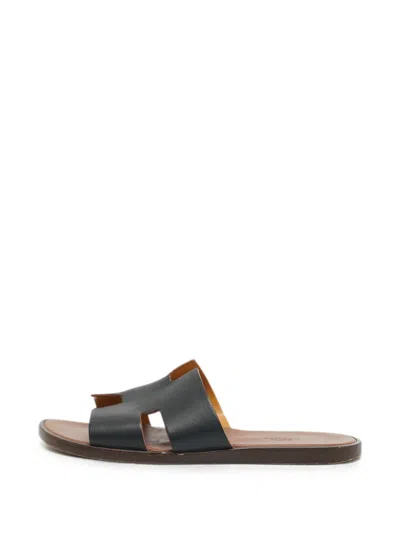 Pre-owned Hermes Izmir H-cut Sandals In Blue