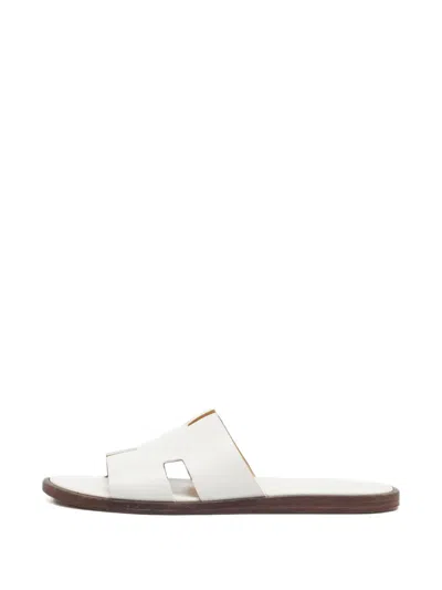 Pre-owned Hermes Izmir H-cut Sandals In White