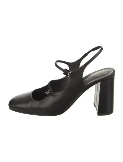 Pre-owned Hermes Jackie 90 H Logo Slingback Pumps In Black