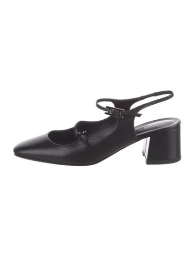 Pre-owned Hermes Jackie H Logo Pumps In Black