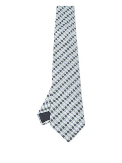 Pre-owned Hermes Jacquard Patterned Tie In Blue