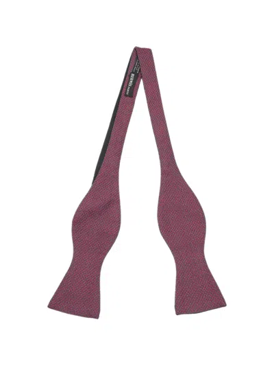 Pre-owned Hermes Jacquard-pattern Self-tie Bow Tie In Red