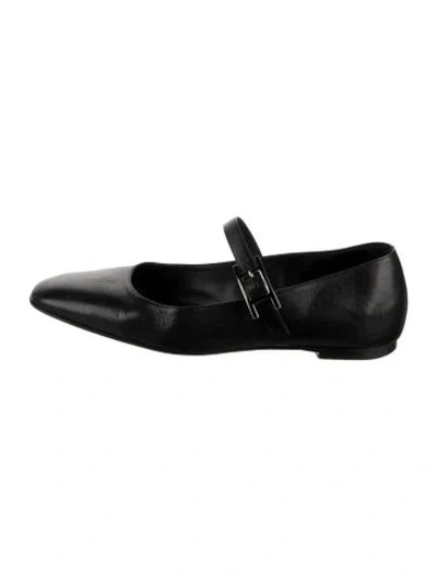 Pre-owned Hermes Jane H Logo Mary Jane Flats In Black